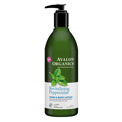 Avalon Organics Hand And Body Lotion, Revitalizing Peppermint - 12 Oz